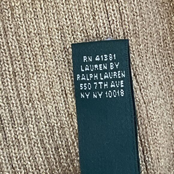 NWT RALPH LAUREN Gold Glitter Knit Long Sleeve Turtle Neck Sweater SIZE 3X - Picture 4 of 14